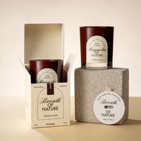 Vente en gros de bougies parfumées à la cire de soja écologiques sans fumée avec mèche en bois, personnalisées, pour la décoration de la maison, boîte cadeau