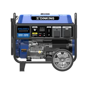 Dinking Factory Direct Generator Generador de gasolina con motor de potencia de gas de 6500W con mango práctico,