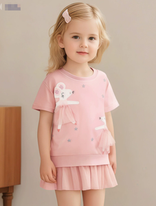 European <strong>girls</strong>' net-sleeved summer cartoon short-sleeved children's <strong>dress</strong> - Product Image 1