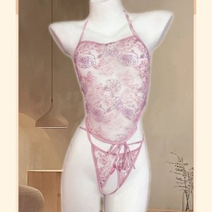 Conjunto de Lencería Divertido Golden Shuttle, Camisola Rosa y Tanga, Ropa de Dormir Sexy Transparente para el Hogar 8127 - Product Image 4