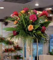 Boule de fleurs de mariage Y-I003, arrangement floral vert, centre de table de mariage, boules de fleurs artificielles rouges et blanches