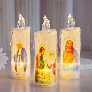 Bougies Pilier LED Personnalisées pour Décoration d'Intérieur Fournitures Religieuses Saint Jésus pour Noël Pâques Cadeaux d'Anniversaire Veilleuses - Product Image 3