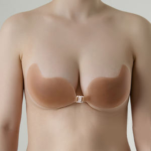 Kadın artı boyutu kaymaz silikonlu sutyen görünmez Push up düğün için askısız Backless yapışkan fincan sutyen asansör gece elbisesi elbise - Product Image 1