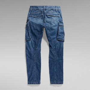 <b>Men's</b> Pants & Trousers 100% Cotton With 3D Pockets Mid Waist Regular Tapered Fit Cargo Denim <b>Jean</b> Pants - Product Image 5