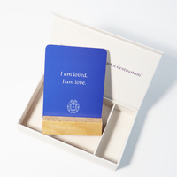 Cartes d'affirmation conscientes-Cartes de motivation et d'inspiration quotidiennes pour les femmes avec support en bois