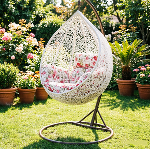 Chaise suspendue en <span class=keywords><strong>rotin</strong></span> portable pour terrasse, intérieur et extérieur, avec support, pour salon, jardin, balcon - Vente flash - Product Image 4