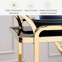 Chariot doré mini-bar à 3 niveaux avec cadre en acier inoxydable doré pour salon de beauté des ongles CB-H104