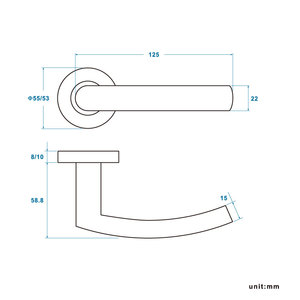 Trgriff Edelstahl produttori di leva porta con EN1906 in acciaio inox 304 maniglia della porta esterna/8*8mm mandrino leva maniglia della porta - Product Image 4