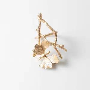 Металлические золотые кольца для салфеток Ginkgo в форме бабочки для украшения