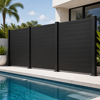 Volledig afgesloten aluminium privacy schuttingpanelen, massief lamellen ontwerp zonder openingen, complete afscherming tuin achtertuin