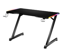 Table de jeu pour PC Bureau de jeu en forme de Z Bureau de jeu pour ordinateur avec lumière LED