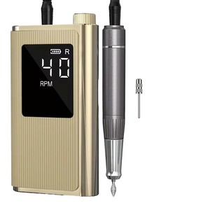 Perceuse à ongles professionnelle sans fil rechargeable en acier inoxydable 40 000 tr/min avec moteur à balais pour manucure et pédicure - Product Image 1