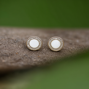 Fashion <b>Stud</b> <b>Earrings</b> 316L Stainless Steel PVD Gold Plating Sustainable Resistant Round Design - Product Image 3