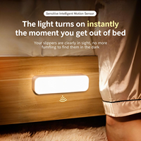 Lampe de nuit à détecteur de mouvement humain rechargeable, sans fil, murale, intelligente, à induction, pour chambre à coucher, couloir, escalier, usage domestique