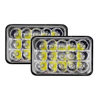 Phare carré pour voiture 4x6, phare de travail, faisceau haut/bas, éclairage de camion, véhicule tout-terrain modifié, LED 45W 12V pour