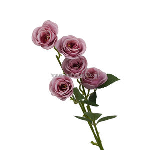 5 tête <span class=keywords><strong>Paris</strong></span> Roses artificielle Rose fleur mariage événement décoration haute qualité fleur fête soie fleur mur toile <span class=keywords><strong>de</strong></span> fond - Product Image 5