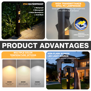 Lampadaires LED d'extérieur en aluminium et verre, étanches IP65, haute luminosité, faisceau <span class=keywords><strong>90</strong></span>°, pour jardin, 10W CRI80, garantie 5 ans, fourniture directe usine - Product Image 3