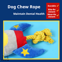 Jouet en peluche pour animaux de compagnie de la série Space, en forme de fusée et d'avion, jouet à mâcher couineur pour chien, jouet interactif pour nettoyer les dents, jouet en corde pour chien