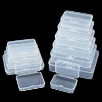 Boîtes de rangement rectangulaires transparentes en plastique à faible MOQ pour bijoux, quincaillerie, pièces détachées, outils, cadeaux, cartes