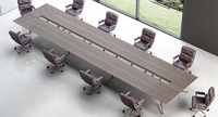 Table de conférence moderne modulaire écologique avec pieds en acier inoxydable réglables en hauteur, pliables et extensibles en bois