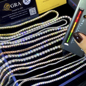 Ensemble de bracelet chaîne cubaine en argent 925 de luxe, serti de diamants, <span class=keywords><strong>testeur</strong></span> de diamants, hip-hop de Miami, moissanite, couleur VVS D, personnalisé - Product Image 2