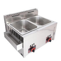 Nueva freidora comercial de acero inoxidable a gas para restaurantes, uso doméstico, 220V, patatas fritas y freidora de pollo