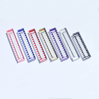Support de Mézouzah Individuel en Acrylique Personnalisable Bleu, Violet, Rouge, en Lucite, avec Fond Imprimé