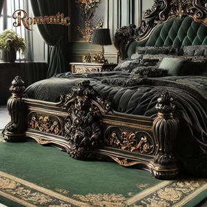 מעצב קלאסי אירופאי סִגְנוֹן עור מעץ מלא מסגרת מיטה מתכווננת בגודל קינג סייז חדר שינה יוקרתי סט שלם מורכב - Product Image 4