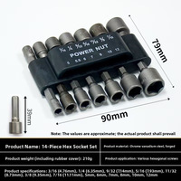 Jeu de douilles pour tournevis pneumatique en acier au chrome-vanadium avec douilles hexagonales profondes et embouts pour clé électrique