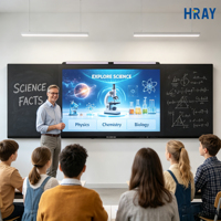 Интерактивная доска HRAY 86 дюймов с углом обзора 178 градусов, 4 ГБ ОЗУ, 32 ГБ ПЗУ, поддержка опциональной документ-камеры, OEM/ODM, оптовые поставки