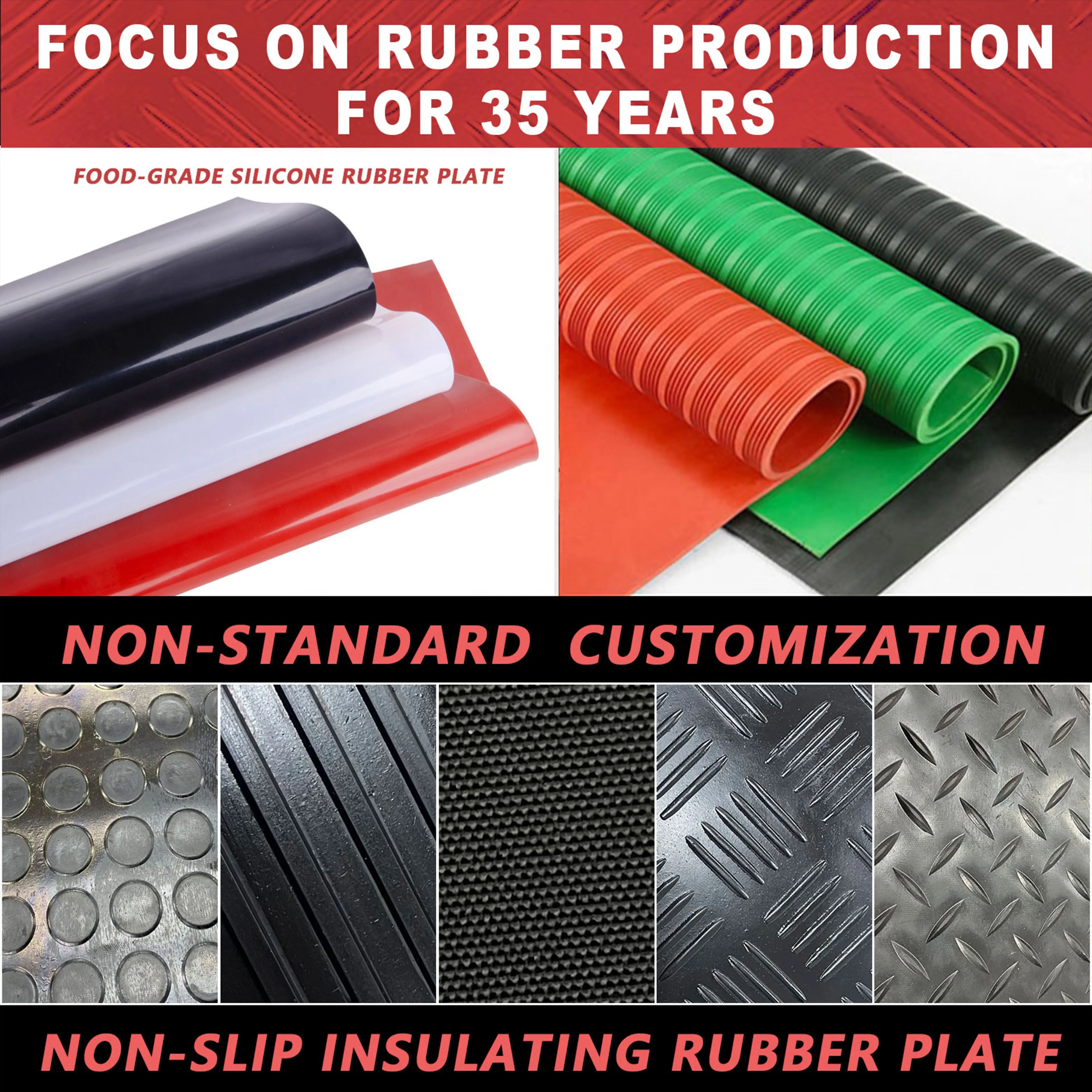 Color/thickness/pattern can be customised Gym Rubber Flooring Roll Rubber Mat Tpe Rubber Sheet