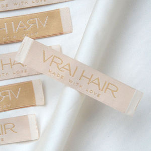 GOTS Certified Organic Cotton Woven Labels Eco-Friendly Custom Color & Size Wholesale Custom Sewn <b>Tags</b> for Apparel <b>Bags</b> & Shoes - Product Image 3