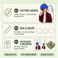 Pegatinas Personalizadas Impermeables con Impresión UV 3D Lenticular de Anime y Manga, con Movimiento, para Coche, Portátil, Refrigerador, Material PET, Joyprint