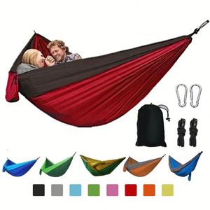 Hamaca de Nailon para Acampar al Aire Libre, de Alta Capacidad de Carga, en Varios Colores, con Mosquetón y Cuerda - Product Image 1