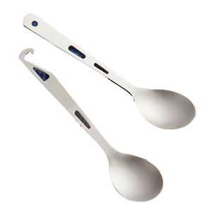 Ensemble de cuillères pliables en acier inoxydable, pour le camping, la randonnée, l'extérieur, ustensiles de cuisine portables légers, 2 pièces - Product Image 1