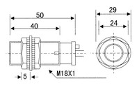 Capteur de proximité inductif Aotoro FR18-5DN M18 avec connecteur et indicateur LED intégré