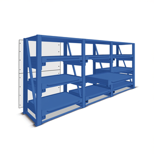Fami System Ar Rear Wall Shelf 850 L X 3010 H Mm Blue Ral5012 Wall <b>Storage</b> - Product Image 3