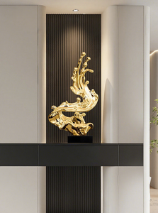 Sculpture Abstraite Gouttes d'Eau Attraction de Richesse Pièce Décorative Hall d'Hôtel Salon Créatif Grande Sculpture sur Pied - Product Image 3