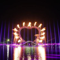 Diseño de fuente de arco iris Fuente de fuego de agua decorativa Fuente de agua de llama de fuego