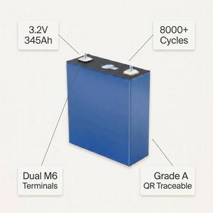Batería de Litio de Grado A de 3.2V y 345Ah REPT con 8000 Ciclos, para Sistemas Solares, Recargable, DDP EE. UU. - Product Image 2