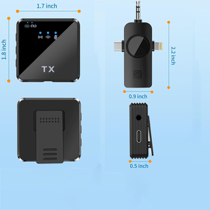 Microphone cravate sans fil portable mini avec fonction d'annulation du bruit compatible avec iPhone <span class=keywords><strong>Samsung</strong></span> YouTube TikTok - Product Image 6