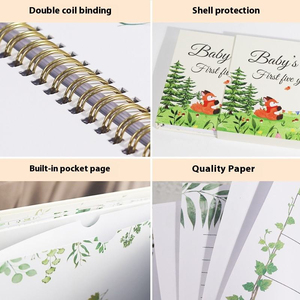 GF Color Printing Baby's <strong>First</strong> Years Scrapbook Baby Photo Albums Growth Record Planner Baby's Milestones Memories Book With Box - Product Image 6