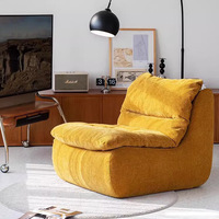 Chaise de canapé simple moderne compressée sous vide haute densité éponge jaune chaise de loisirs pour salon appartement hôtel lit en tissu
