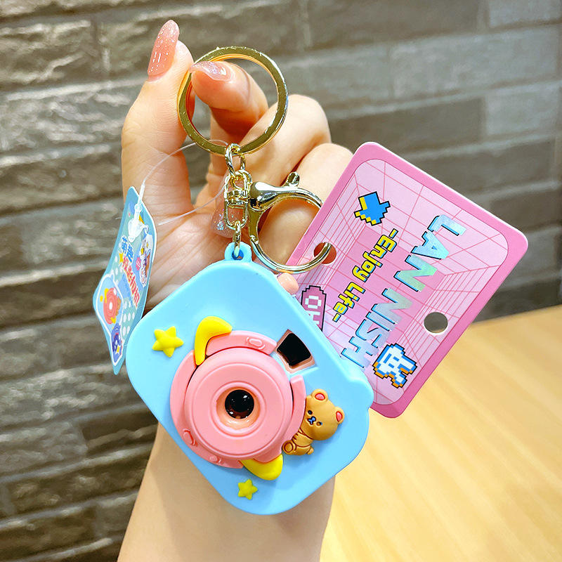 Pink head Bear Projector keychain