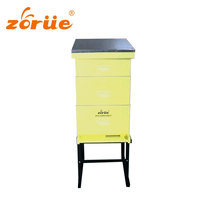 Langstroth 10-Rahmen Holz-Bienenstock, bemalt, mit zwei tiefen Bienenstockboxen, wasserdichter Bienenstock & Metallabdeckung