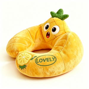 Almohada de Viaje Personalizada con Forma de Piña, Linda Almohada de Felpa con Forma de Piña Amarilla - Product Image 1