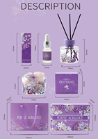 Homeflower Factory - Juego de Regalo de Aromaterapia de Lujo, Color Morado Real, Difusor de Aroma sin Velas de Cristal, Juego de Difusores de Aroma con Varillas de Cristal