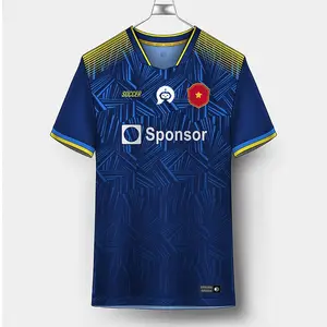 Çizgili süblimasyon Fabbrica magmagmaglie Calcio erkekler futbol gömlek 2022-2023 Dalla Cina çocuklar mavi ve sarı futbol forması