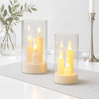 Ensemble de décorations d'intérieur en plastique à piles, style multi-bougie, lampe à bougie LED sans flamme, écologique et décorative