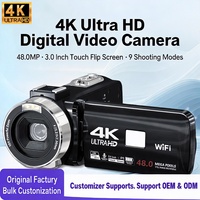 4K 超高清 48MP WiFi 18 倍变焦 3.0 英寸触摸屏 红外夜视 外置麦克风 Vlog 旅行视频数码摄像机